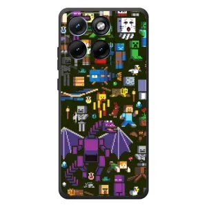 Чехол Майнкрафт на Motorola Edge 70 Fusion Plus (AlphaPrint) Minecraft (Коллаж Майнкрафт)