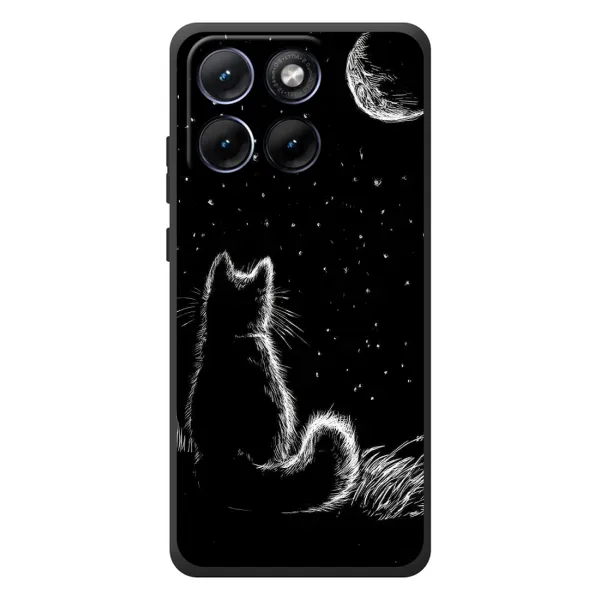 Чехол с принтом «Котик и луна» для Motorola Edge 70 Fusion Plus Чехол с принтом «Котик и луна» для Motorola Edge 70 Fusion Plus