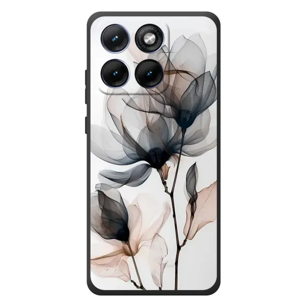 Чехол с принтом «Цветы на белом» для Motorola Edge 70 Fusion Plus