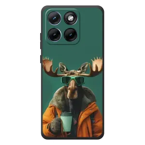 Чохол з принтом «Лось з кавою» для Motorola Edge 70 Fusion Plus