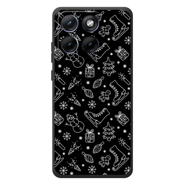 Чехол с принтом «Новогодний фон» для Motorola Edge 70 Fusion Plus