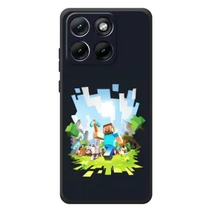 Чехол Майнкрафт на Motorola Edge 70 Fusion Plus (AlphaPrint) Minecraft (персонажи Minecraft)