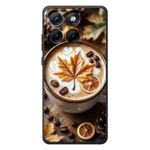 Чехол с уникальным дизайном «Осень с кофе» для Motorola Edge 70 Fusion Plus (Пряный кофе)