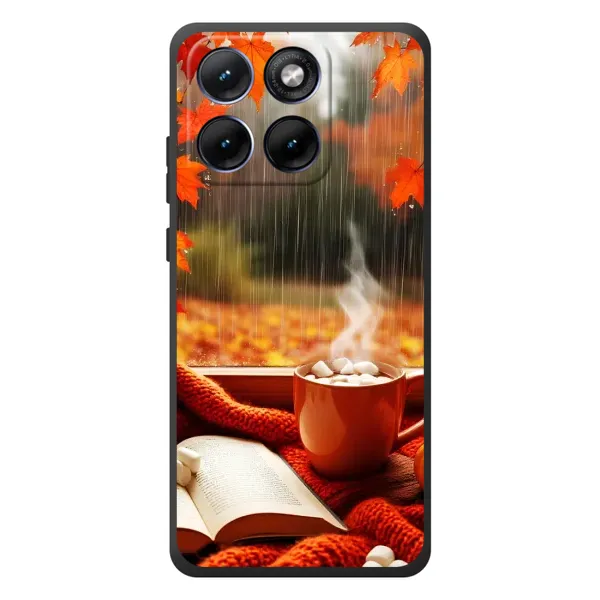 Чохол з принтом «Кава і дощ» для Motorola Edge 70 Fusion