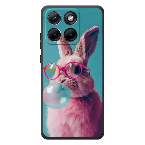 Чехол с принтом «Кролик в очках» для Motorola Edge 70 Fusion