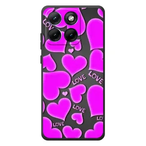 Чехлы для любимой на Моторола Едж 70 Фьюжн (VPrint) (Pink hearts)