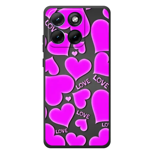 Чехол с принтом «Pink hearts» для Motorola Edge 70 Fusion Чехол с принтом «Pink hearts» для Motorola Edge 70 Fusion
