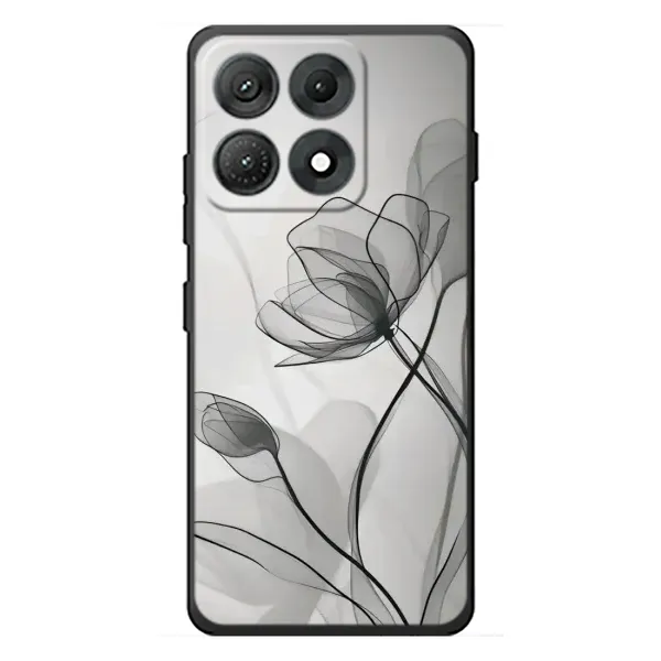 Чехол с принтом «Черные цветы» для Motorola Edge 70 Max