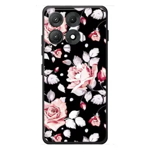 Чехлы с Цветами для Motorola Edge 70 Max (VPrint) (Цветочки на черном)