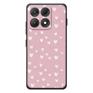 Чехол с розовым рисунком для Motorola Edge 70 Max (Сердечки на розовом)