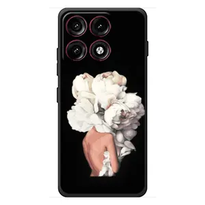 Чехлы (ART) Цветы на Motorola Edge 70 Pro (VPrint) (Белые цветы)