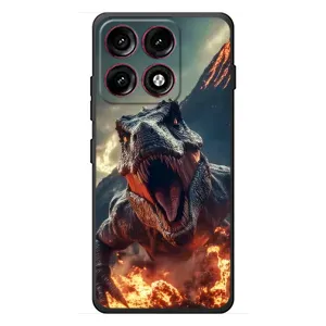 Чехол с картинкой «Хищники» для Motorola Edge 70 Pro (Огненный динозавр)