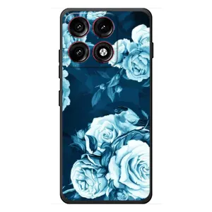 Чехлы (ART) Цветы на Motorola Edge 70 Pro (VPrint) (Голубые Бутоны)