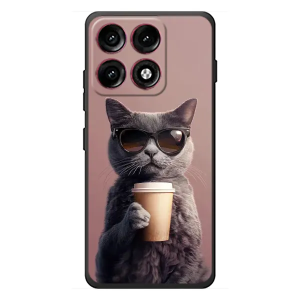 Чехол с принтом «Кот с кофе» для Motorola Edge 70 Pro