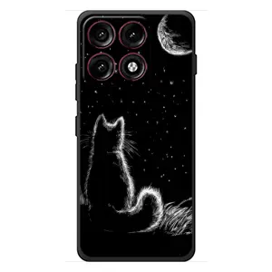 Чохол з принтом для Motorola Edge 70 Pro (AlphaPrint) Модні коти (Котик і місяць)