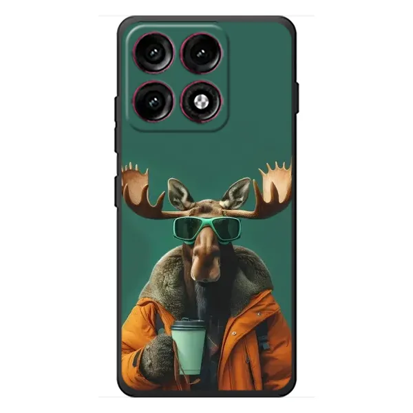 Чехол с принтом «Лось с кофе» для Motorola Edge 70 Pro