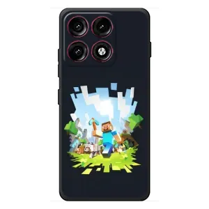 Чехол Майнкрафт на Motorola Edge 70 Pro (AlphaPrint) Minecraft (персонажи Minecraft)