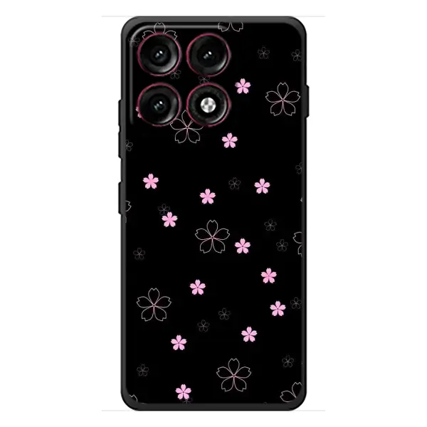 Чехол с принтом «Розовые цветы на черном» для Motorola Edge 70 Pro