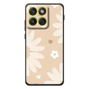 Чехол с цветочным принтом на \[Введите запрос]Motorola Edyzh 70 (Бежевые цветы)