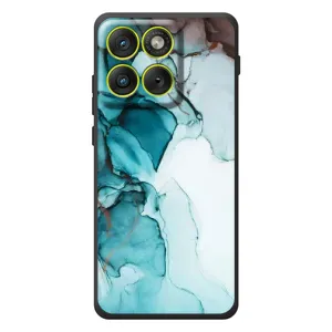 Чехол для \[Введите запрос]Motorola Edyzh 70 - с принтом (Дизайнерские) (AlphaPrint) (Бирюзовый мрамор)