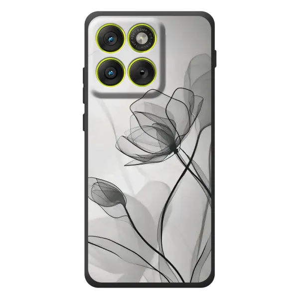 Чехол с принтом «Черные цветы» для Motorola Edge 70
