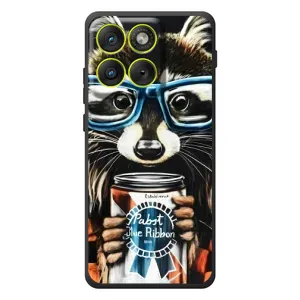 Чехол с принтом для \[Введите запрос]Motorola Edyzh 70 - (Прикольные) (AlphaPrint) (Енот с банкой)