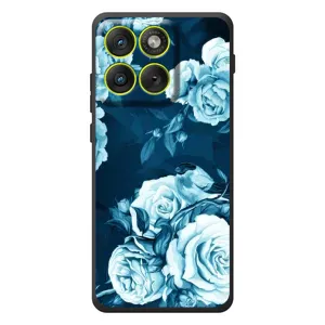 Чехлы (ART) Цветы на Motorola Edge 70 (VPrint) (Голубые Бутоны)