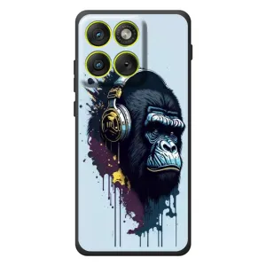 Чехол с Обезьянами Motorola Edge 70 - (AlphaPrint) (Горилла в наушниках)