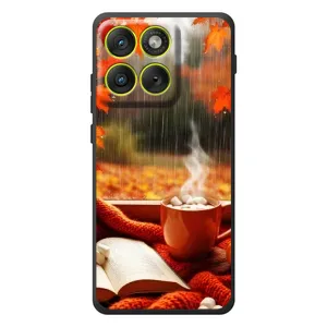 Чехол с уникальным дизайном «Осень с кофе» для Motorola Edge 70 (Кофе и дождь)