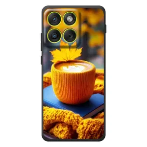 Чехол с уникальным дизайном «Осень с кофе» для Motorola Edge 70 (Кофе на желтом пледе)