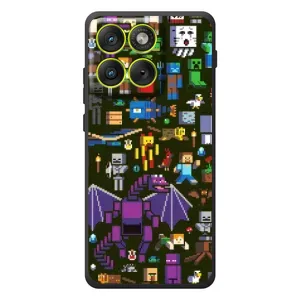 Чехол Майнкрафт на Motorola Edge 70 (AlphaPrint) Minecraft (Коллаж Майнкрафт)