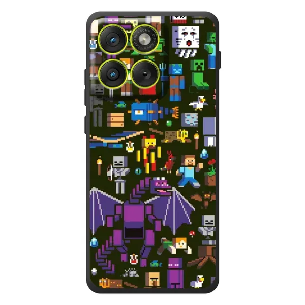 Чехол с принтом «Коллаж Майнкрафт» для Motorola Edge 70