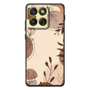 Чехол с цветочным принтом на \[Введите запрос]Motorola Edyzh 70 (Коричневые цветы)