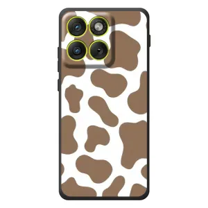 Чохол з принтом корови на Motorola Эд $\overline{ж}70 (Коричнева Бурьонка)