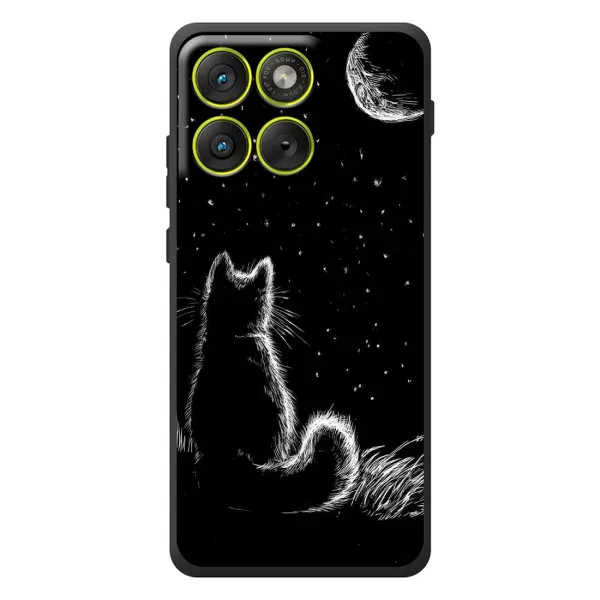 Чехол с принтом «Котик и луна» для Motorola Edge 70 Чехол с принтом «Котик и луна» для Motorola Edge 70