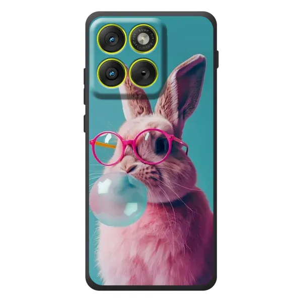 Чехол с принтом «Кролик в очках» для Motorola Edge 70