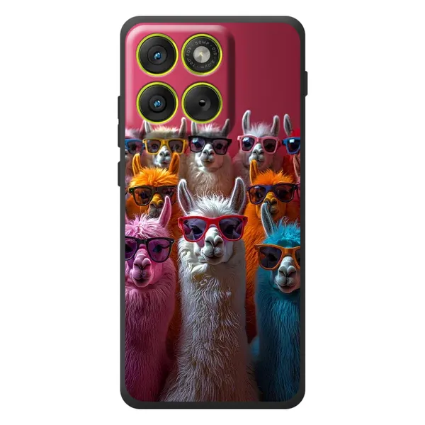 Чехол с принтом «Ламы в очках» для Motorola Edge 70