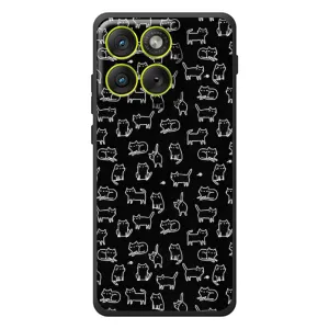 Чехол с принтом для Motorola Edge 70 (AlphaPrint) Модные коты (Меленькие котики)