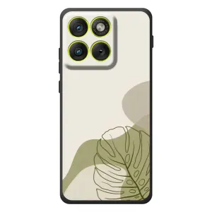 Силиконовый чехол с принтом в цветах на Motorola Edge 70 (Зеленая монстера дизайн)