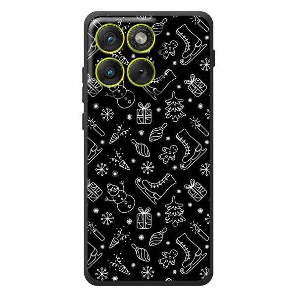 Чехол с принтом «Новогодний фон» для Motorola Edge 70