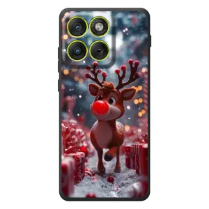 Яркий чехол для Motorola Edge 70 с Зимними Оленятами (Олень среди подарков)