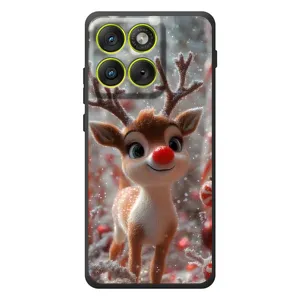 Яркий чехол для Motorola Edge 70 с Зимними Оленятами (Олень с носом)