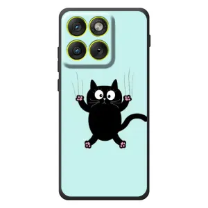 Чехол с принтом для Motorola Edge 70 (AlphaPrint) Модные коты (Падающий кот)