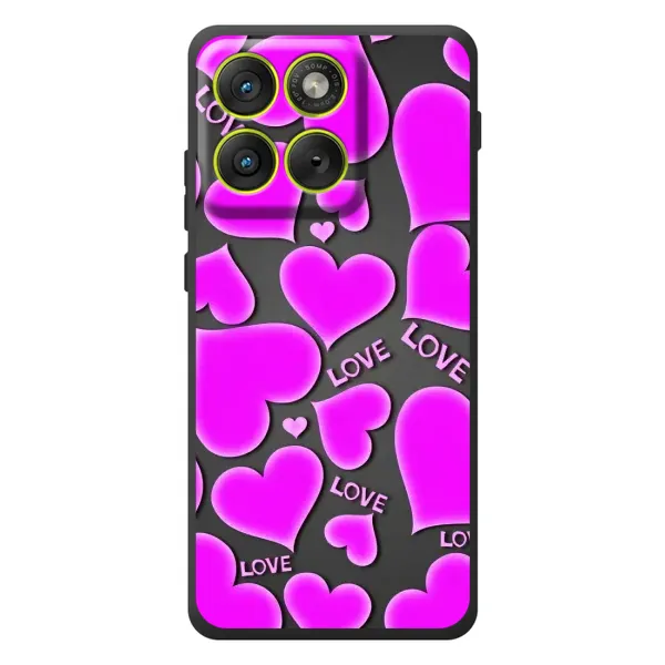 Чехол с принтом «Pink hearts» для Motorola Edge 70