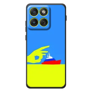 Чехол с принтом (Русский корабль...) для Motorola Эд $\overline{ж}70 (AlphaPrint) (Щелбан кораблю)