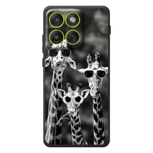 Силиконовый чехол с КАРТИНКАМИ лето для Motorola Edge 70 (AlphaPrint) (Жирафы в очках)
