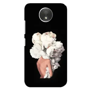 Чехлы (ART) Цветы на Motorola Moto C (XT1750) (VPrint) (Білі квіти)