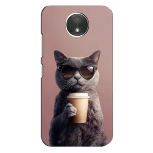 Чехол с принтом «Кот с кофе» для Motorola Moto C (XT1750)
