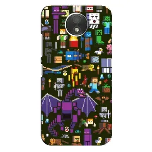 Чохол Майнкрафт на Motorola Moto C (XT1750) (AlphaPrint) Minecraft (Колаж Майнкрафт)