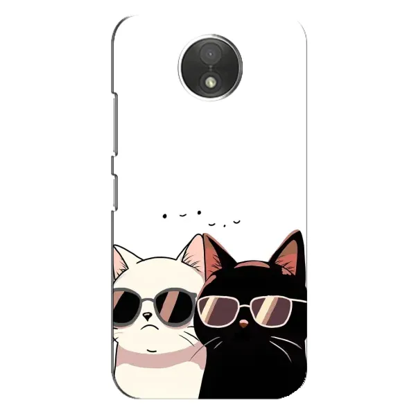 Чохол з принтом «Коти в окулярах» для Motorola Moto C (XT1750)